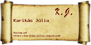Karikás Júlia névjegykártya